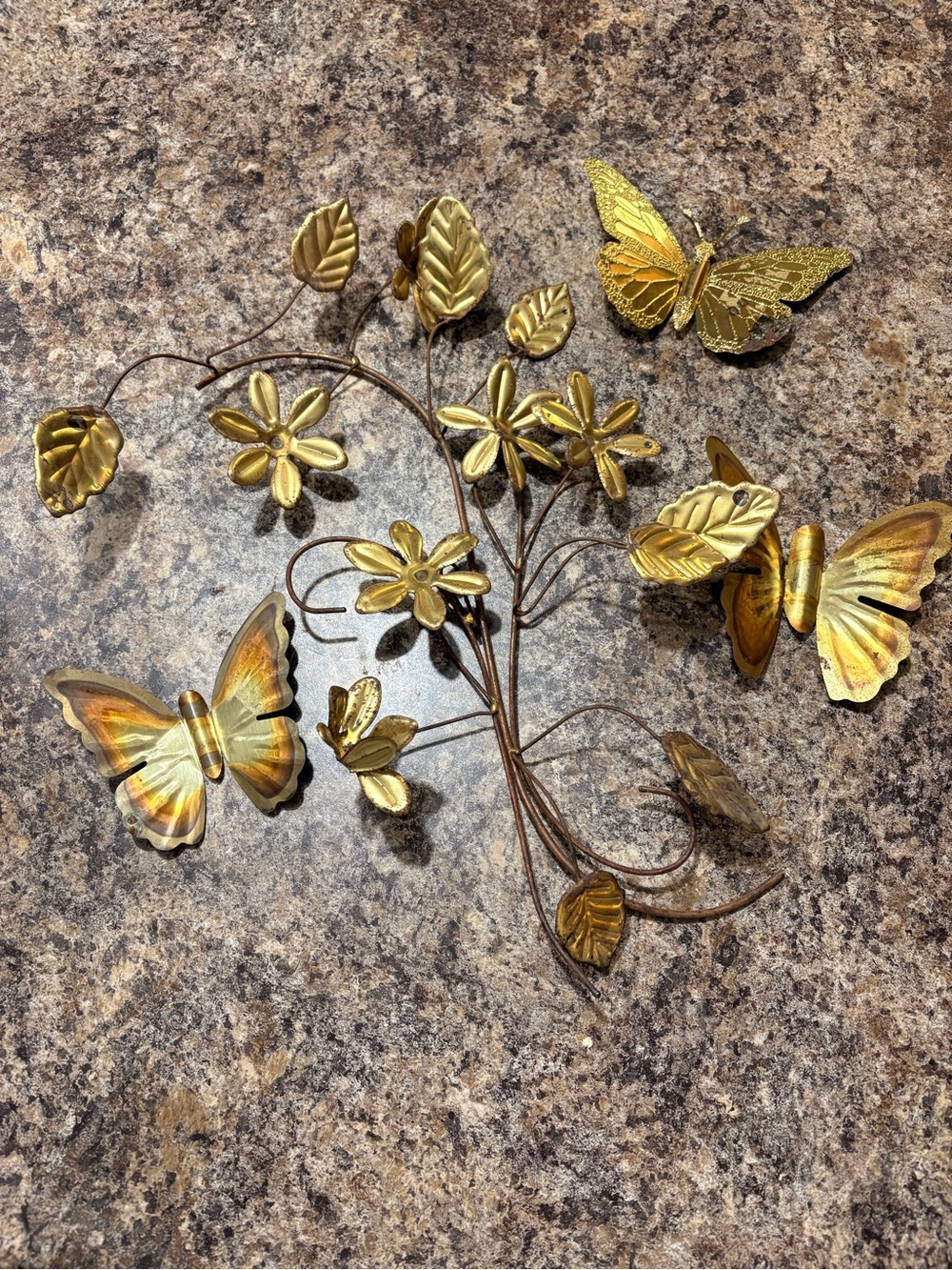 Gold Butterfly & Floral Wall Decor - Brand